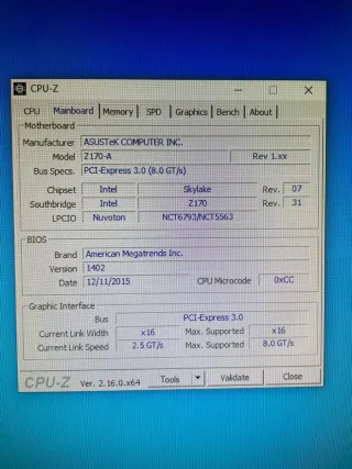ASUS Z170-A + i7 6700 K