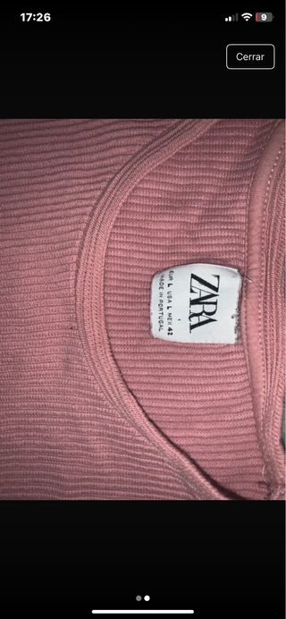 Camiseta Zara Mujer Talla Única Rosa