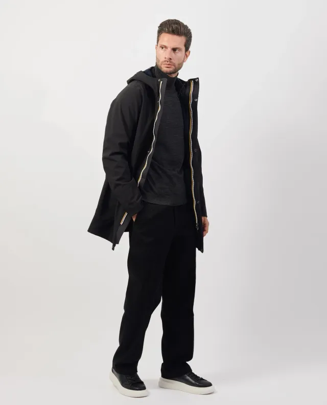 M-L-XL-XXL Giacca lunga uomo Marlyn Bonded NERO