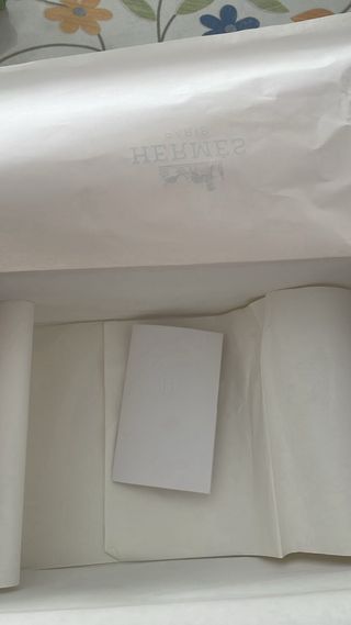 Scatola originale Hermes arancione e bianca con borsa