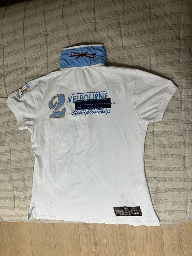 Polo La Martina Blanco y Azul Sin Uso