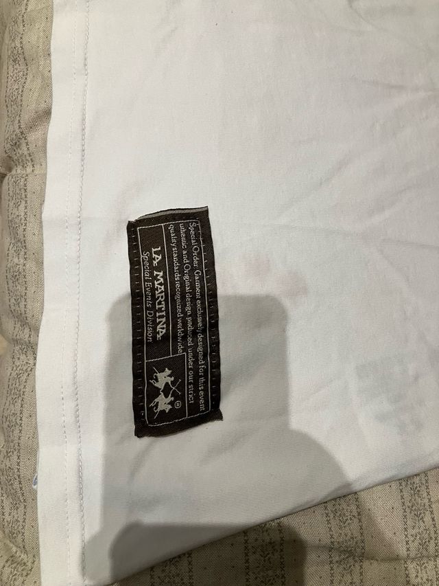 Polo La Martina Blanco y Azul Sin Uso