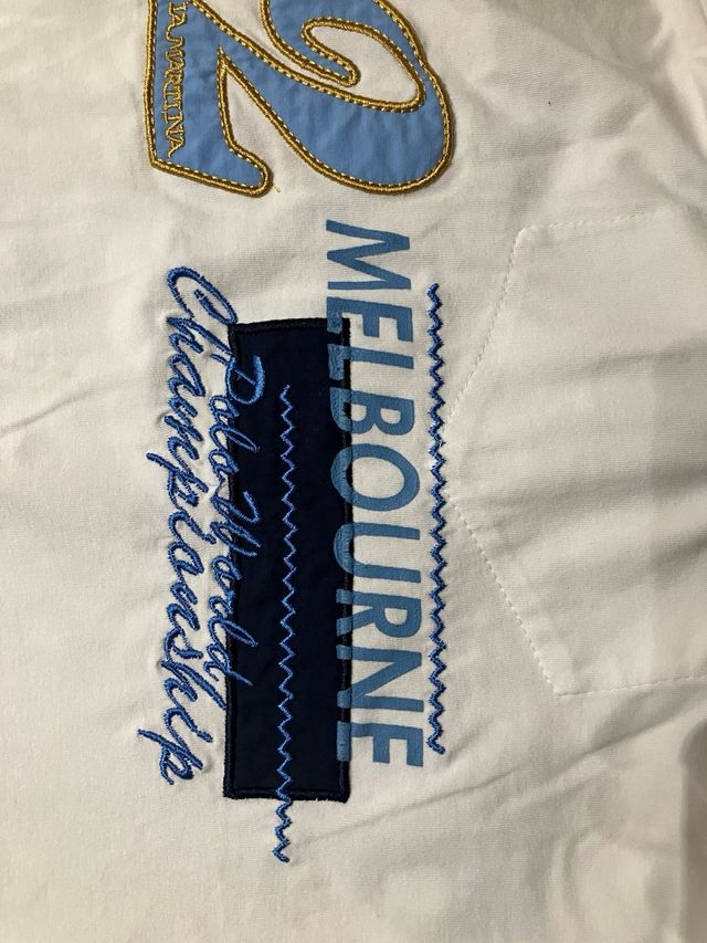 Polo La Martina Blanco y Azul Sin Uso