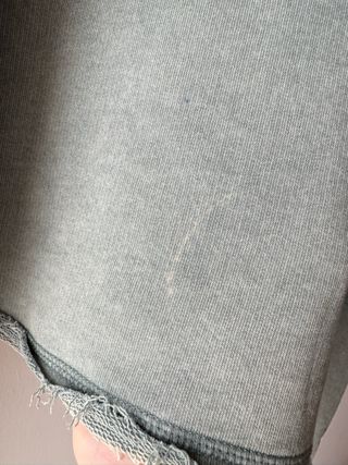 green vintage-effect cotton crop jumper