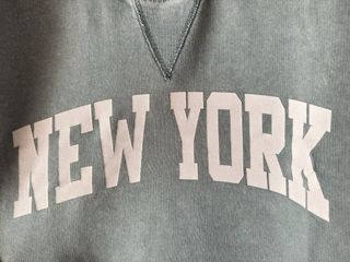 green vintage-effect cotton crop jumper