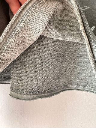 green vintage-effect cotton crop jumper