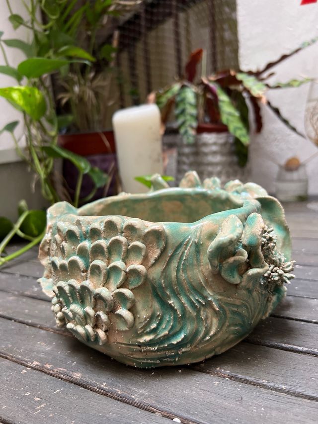 Maceta cerámica artesanal