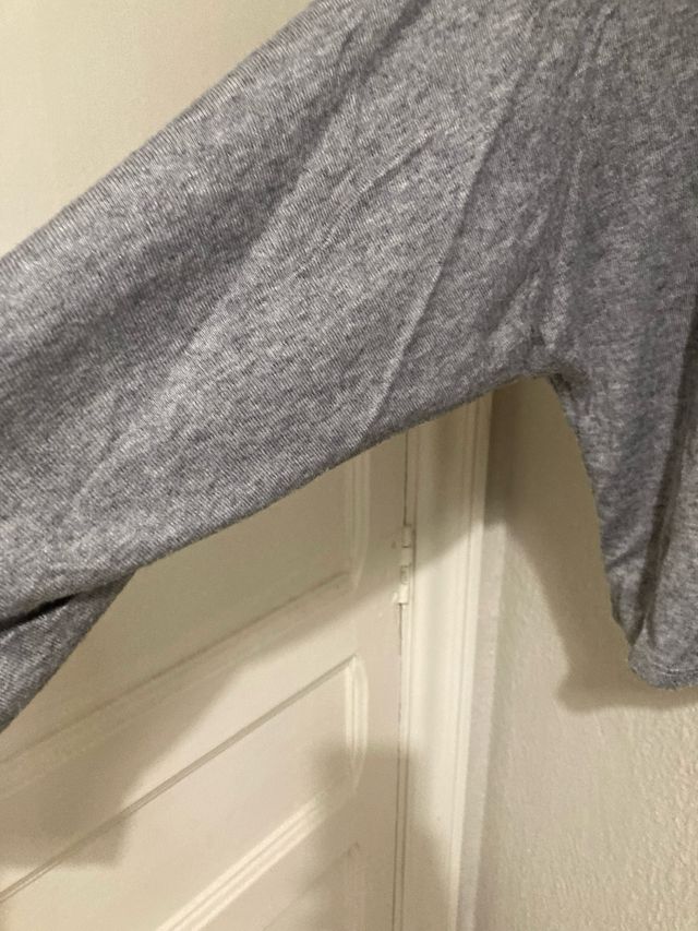 Jersey gris manga larga mujer