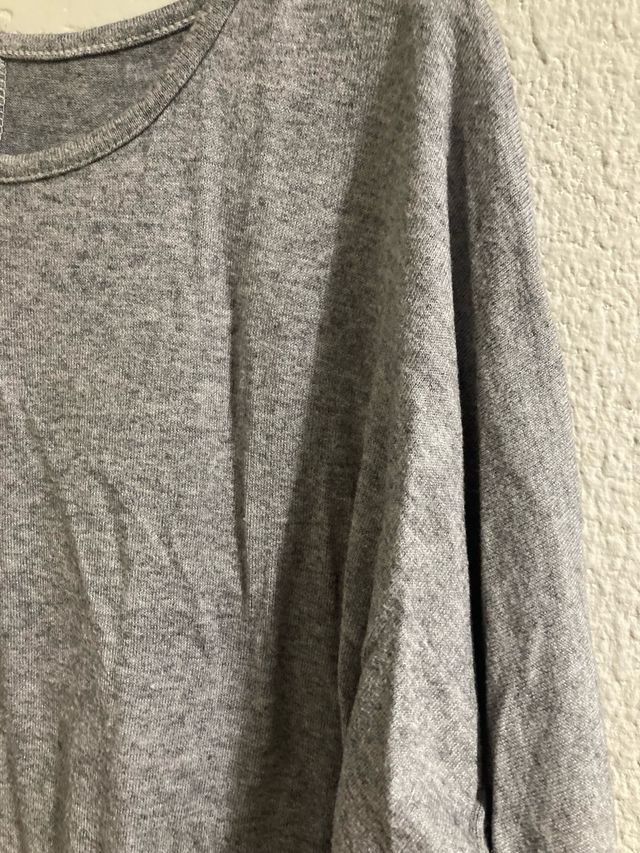 Jersey gris manga larga mujer