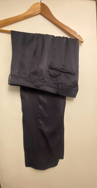 Conjunto Zara Pantalón Satén y Jersey Naranja.