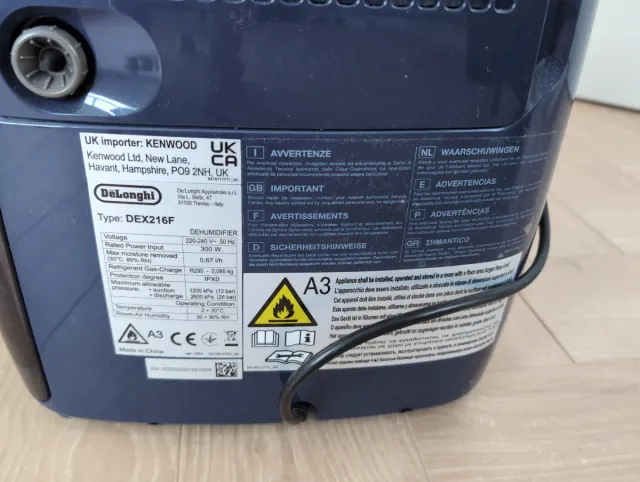 Deshumidificador DeLonghi Ariadry Multi. Blue 16L.