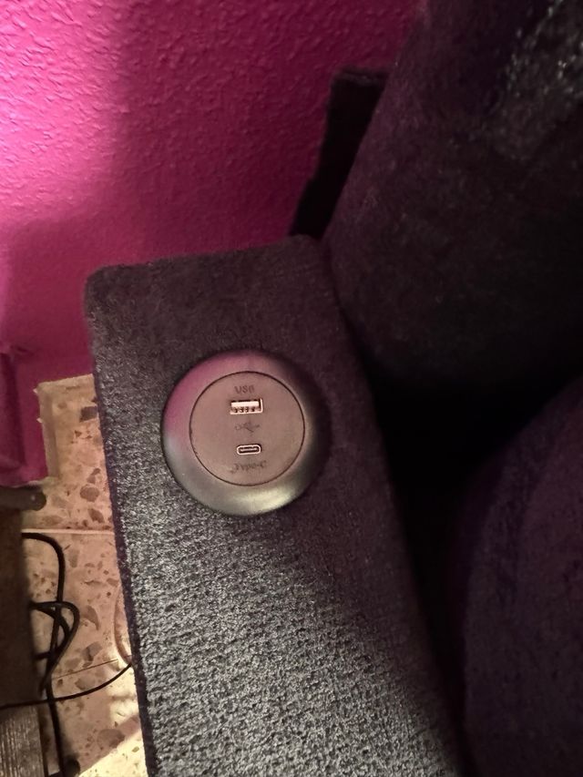 OPORTUNIDAD Sofá Cama Chenilla Negro usb