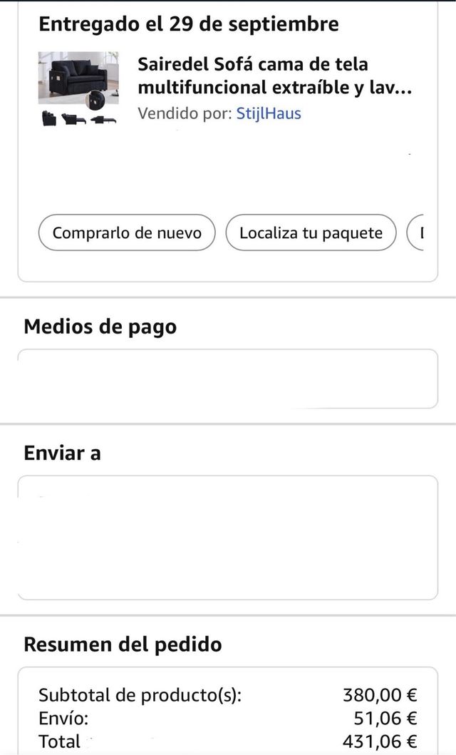 OPORTUNIDAD Sofá Cama Chenilla Negro usb