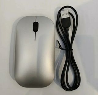 Ratón Inalámbrico Recargable Plata + Cable