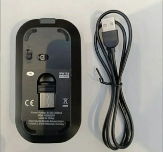 Ratón Inalámbrico Recargable Plata + Cable