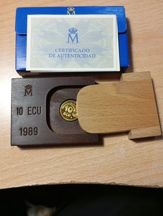 Moneda 10 ECU 1989 oro