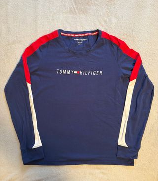 Camiseta Tommy Hilfiger Manga Larga Azul Talla M