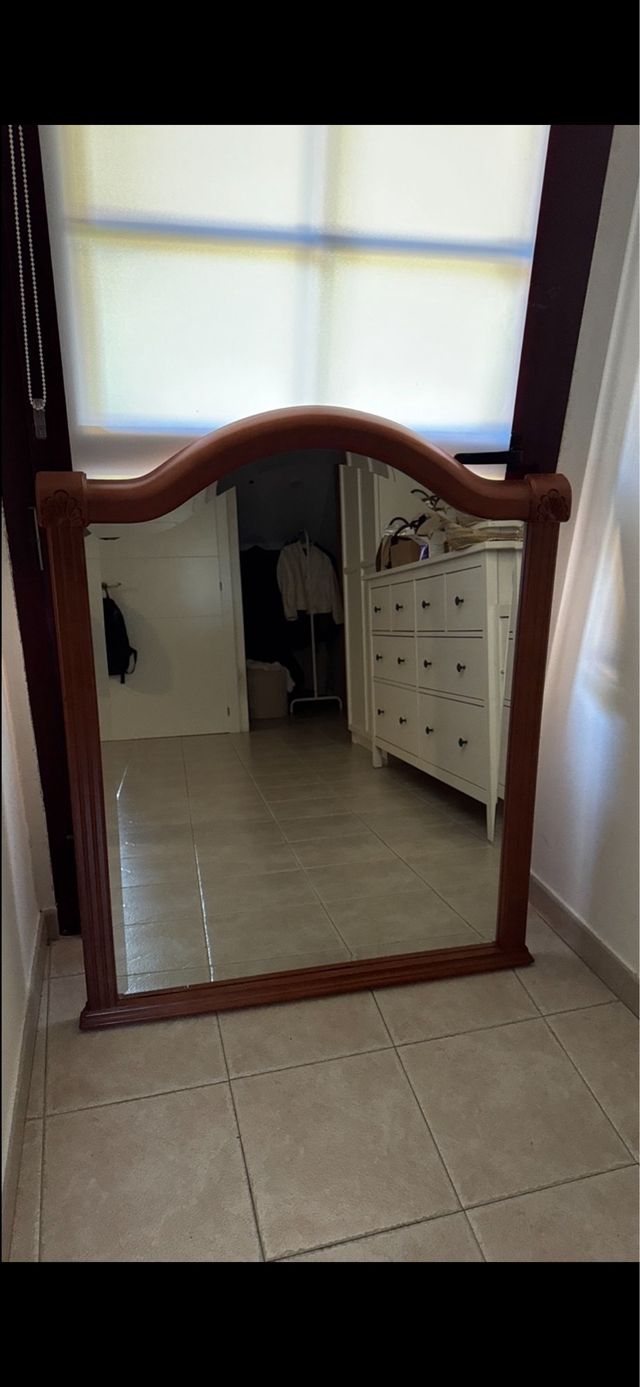 Espejo Grande Madera Vintage