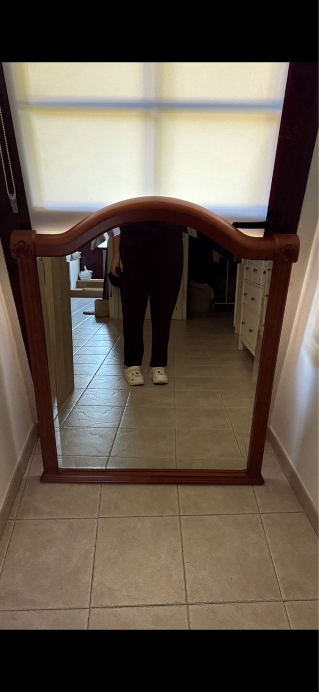 Espejo Grande Madera Vintage