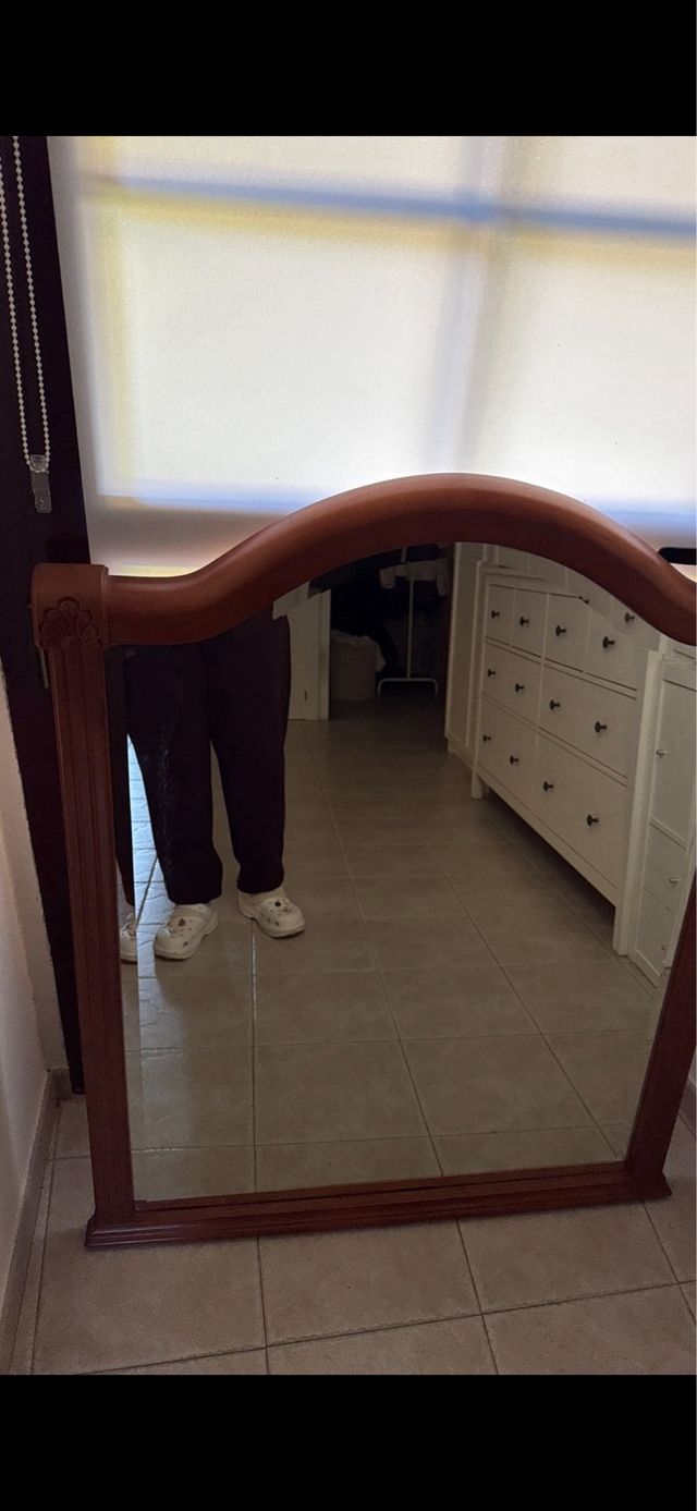 Espejo Grande Madera Vintage