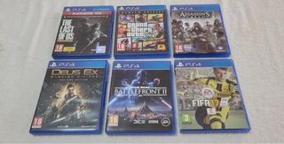 PS4 con caja original + 6 Juegos + 2 mandos