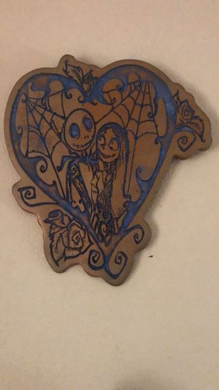 Cuadro Corazón Jack y Sally Pesadilla escayola