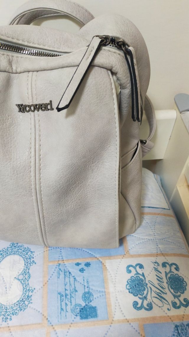 Zaino donna grigio con tracolla stile iraliano