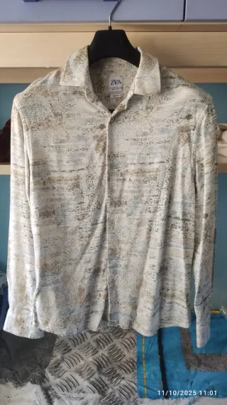 Camisa Zara Estampada Manga Larga
