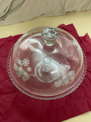 Alzata porta dolci in vetro con coperchio