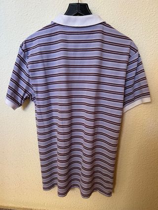 Polo lila con rayas – Quiksilver vintage (Talla M)
