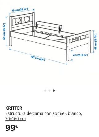 Cama infantil IKEA KRITTER 70x160 cm