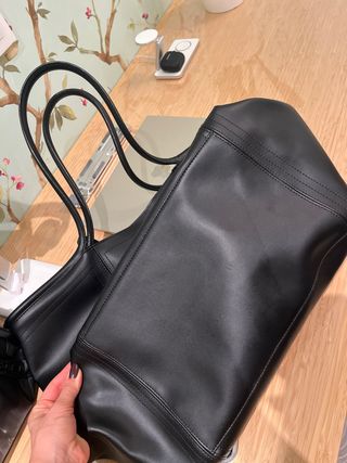 Bolso shopper tote L37 negro grande cuero 