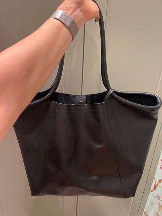 Bolso shopper tote L37 negro grande cuero 