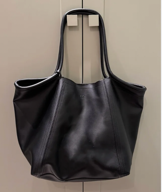 Bolso shopper tote L37 negro grande cuero 