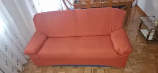 Sofá y sillón de tela