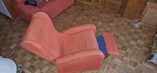 Sofá y sillón de tela