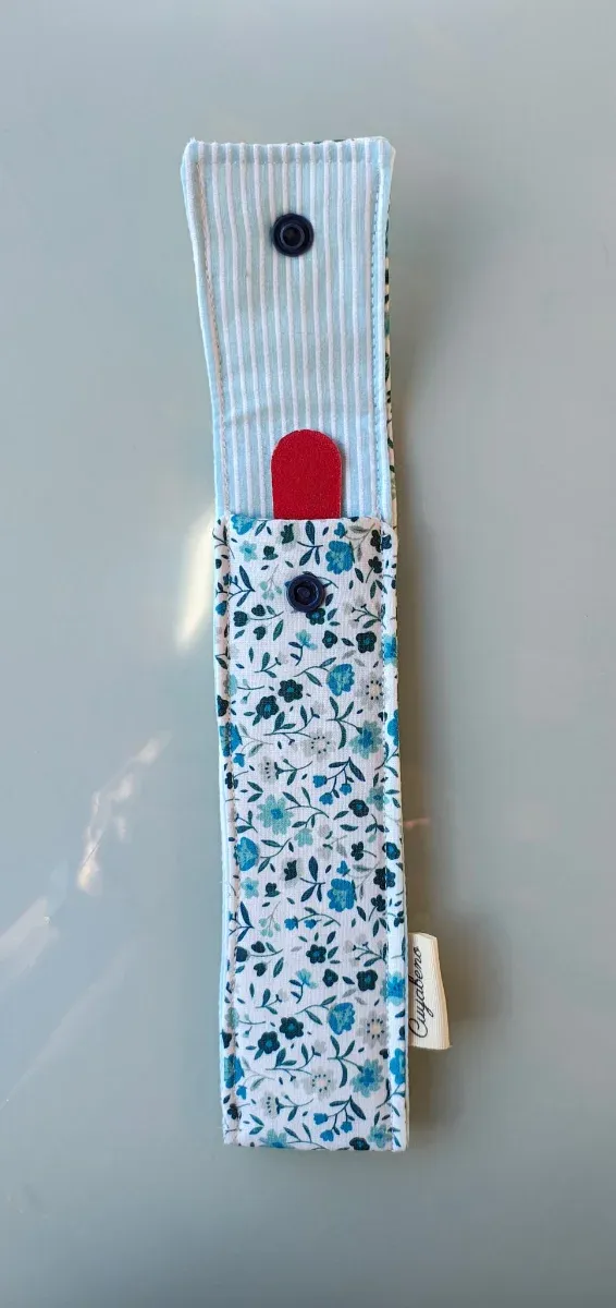 Funda para lima de uñas floral con cierre de snap