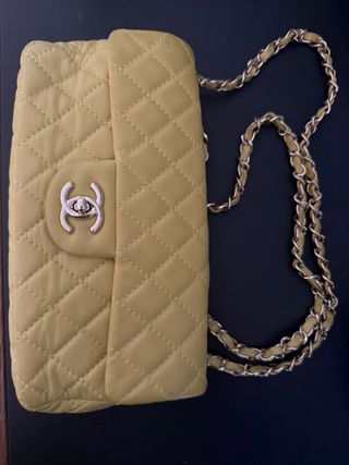 Borsa Chanel Timeless Gialla Pelle Trapuntata