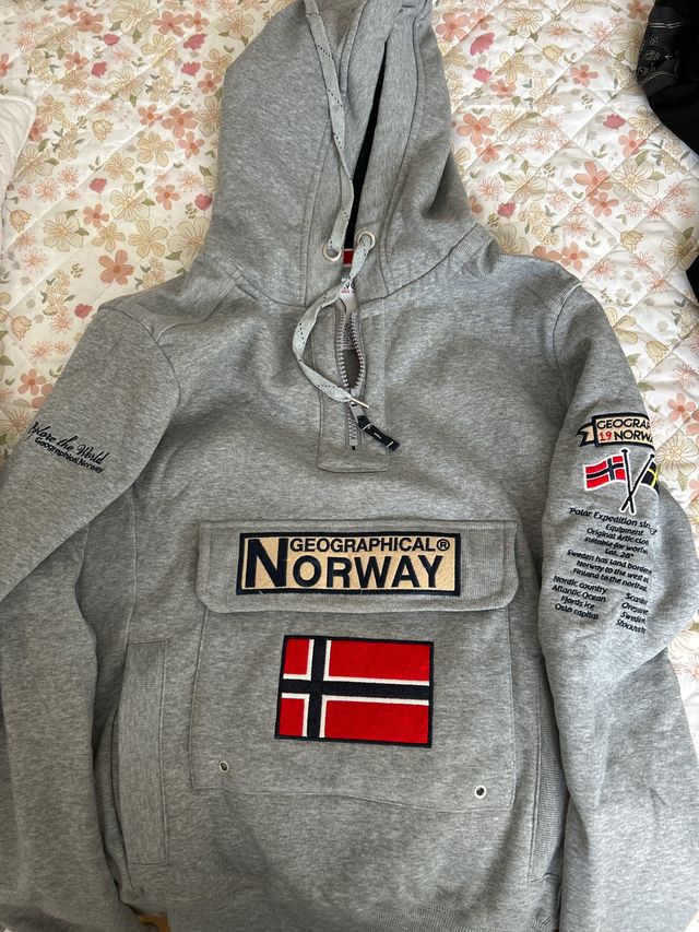 Sudadera Geographical Norway Gris Talla M