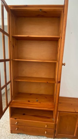 Mueble comedor madera provenzal con sillas y mesa