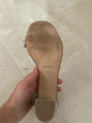 Sandalias tacón KMB Beige T41. un uso