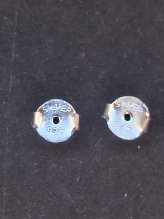 Pendientes de Rubí Facetado en Plata de Ley