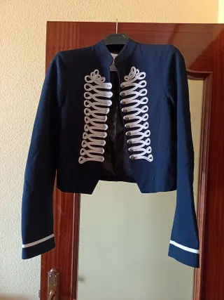 Chaqueta militar azul mujer