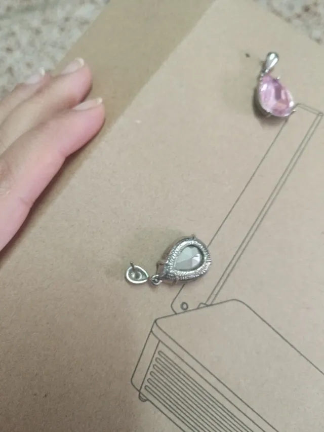 Pendientes lágrima rosa y plata