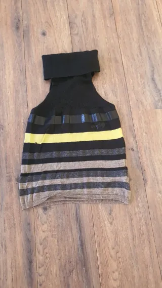 Jersey sin mangas cuello alto rayas