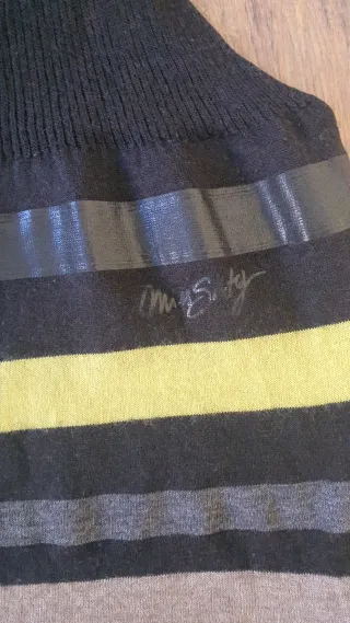 Jersey sin mangas cuello alto rayas