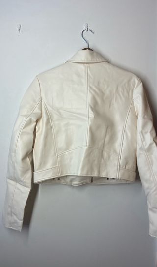 Giubbotto ecopelle bianco donna