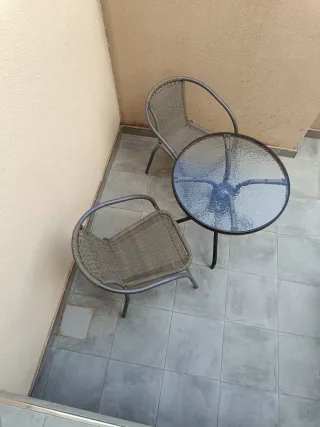 2 Sillas Terraza Metal y Mimbre