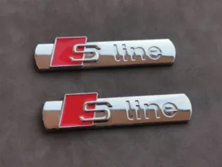 Audi Emblema Logo Sline Laterales Color Cromado 