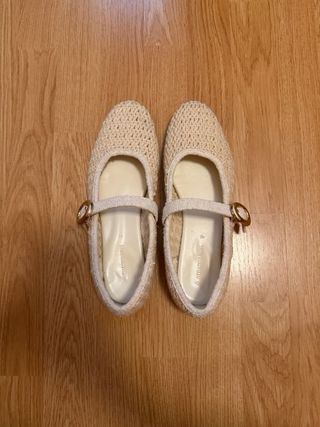 Bailarinas Crochet Stradivarius Beige